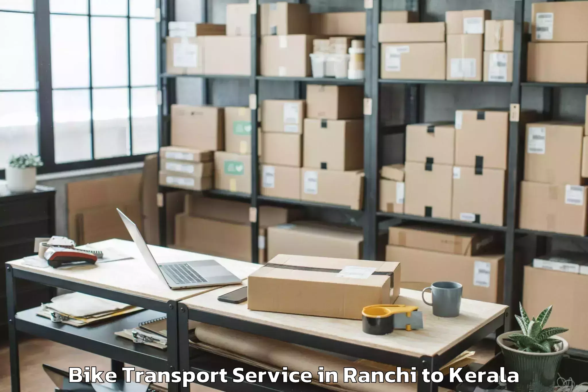 Hassle-Free Ranchi to Cherthala Bike Transport